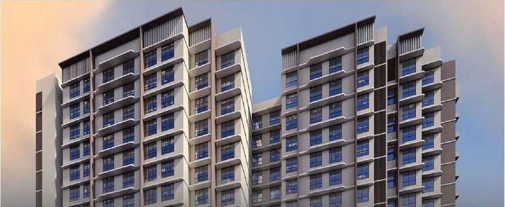 Close view of the upper floors of both wings against the sky.